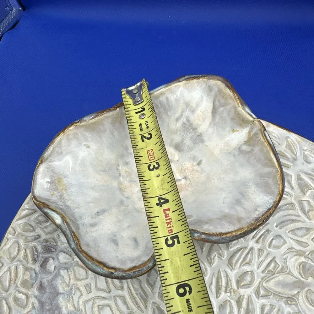 Studio Art Pottery Chip & Dip Platter Centerpiece Stoneware Artist Marked Harris
